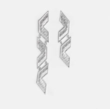 Load image into Gallery viewer, Silver Asymmetrical Earrings
