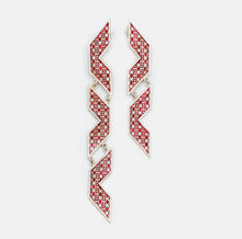 Load image into Gallery viewer, Red Asymmetrical Earrings
